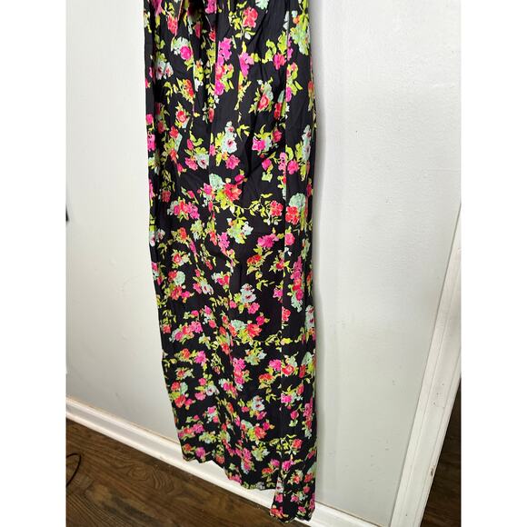 CAROLINE CONSTAS Reyna Black Floral Puff Sleeve Empire Waist Maxi Dress Size M - Picture 12 of 16